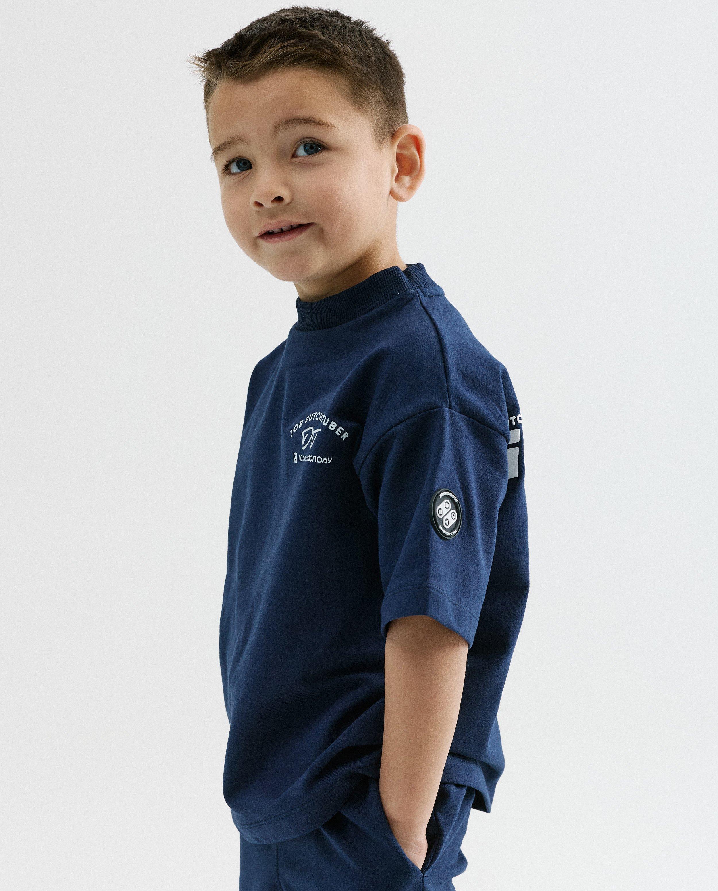 Set: T-shirt + short, 110-152, unisex - D&eacute;tails du produit - bleu fonc&eacute; - image num&eacute;ro 3