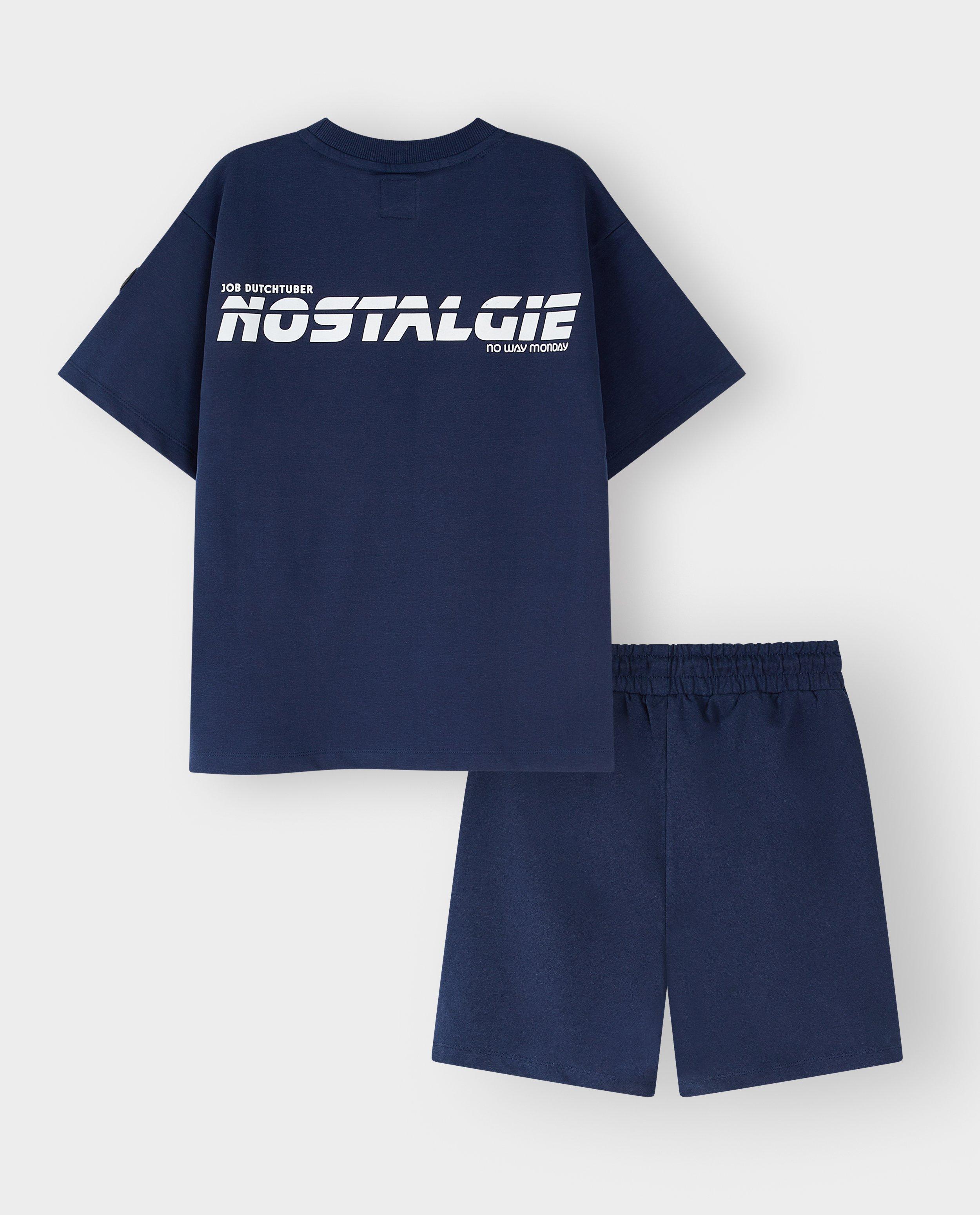 Set: T-shirt + short, 110-152, unisex - D&eacute;tails du produit - bleu fonc&eacute; - image num&eacute;ro 5