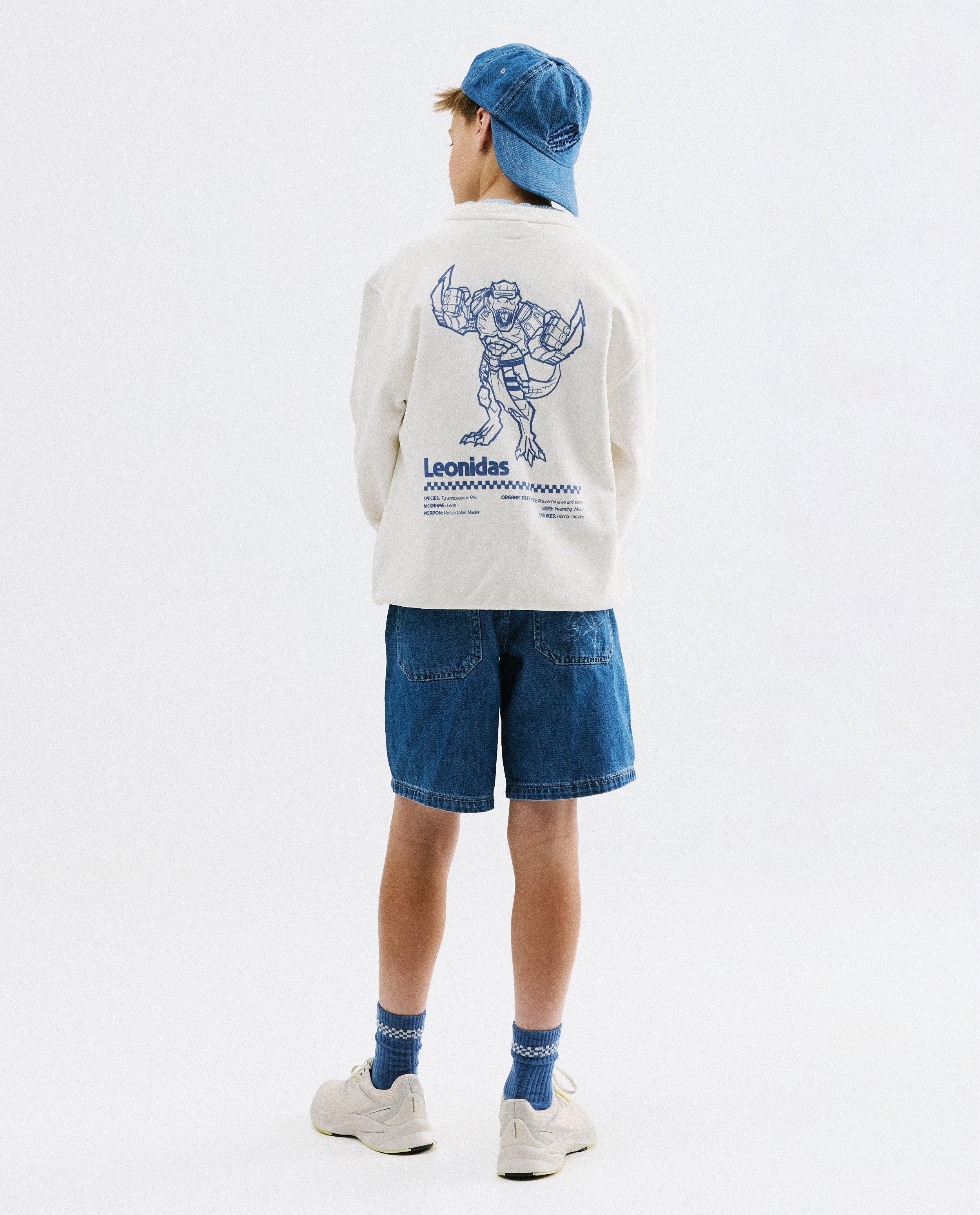 Sweater met backprint Dino Warriors Dimitri Vegas, 104-152 - Product Detail - wit - afbeelding nummer 3