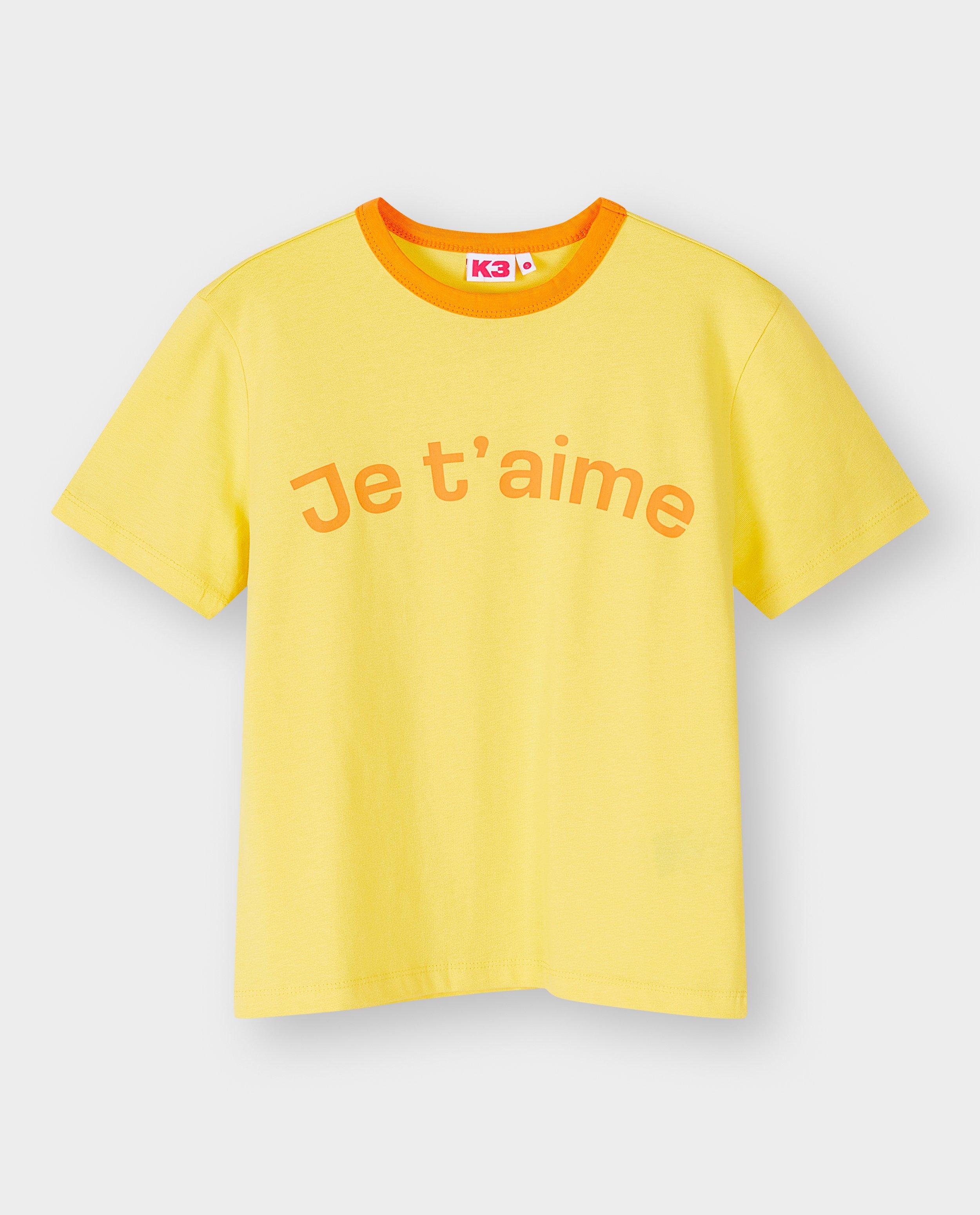 T-shirt met opschrift Je t'aime, XS-XXL - Product Detail - lichtgeel - afbeelding nummer 5