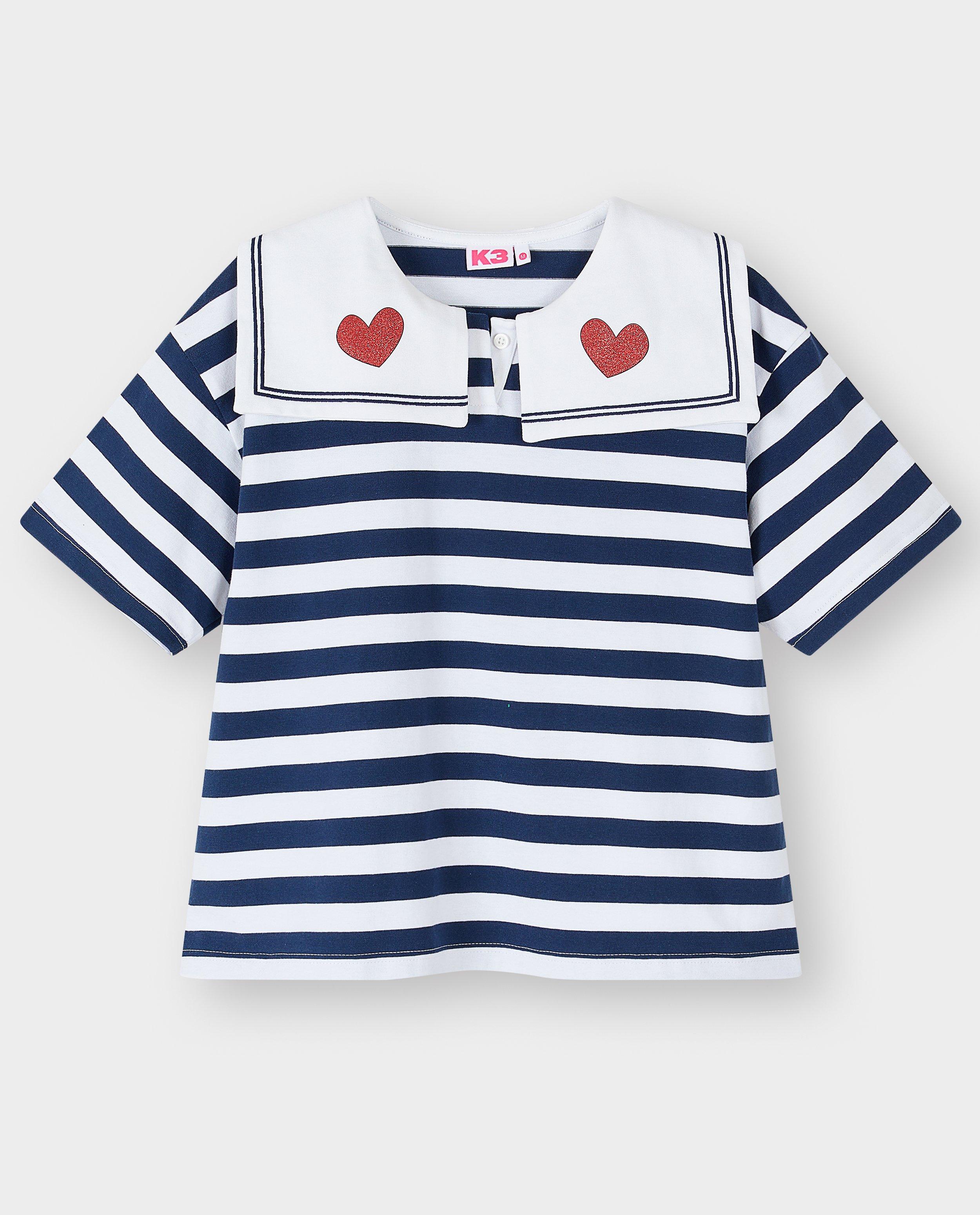 T-shirt met strepen, XS-XXL - Product Detail - donkerblauw - afbeelding nummer 3