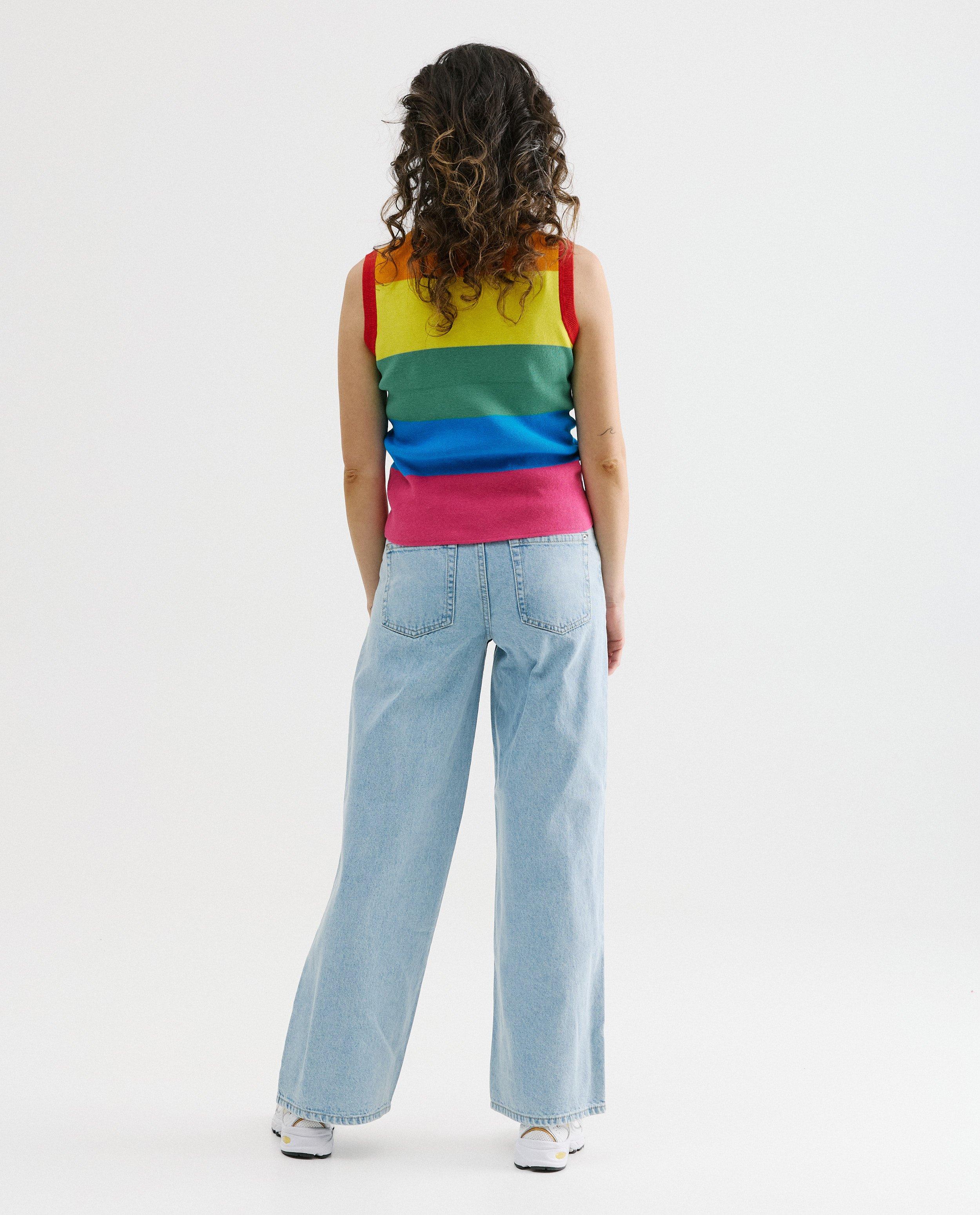 Top met regenboogstrepen, XS-XXL - Product Detail - oranje - afbeelding nummer 3