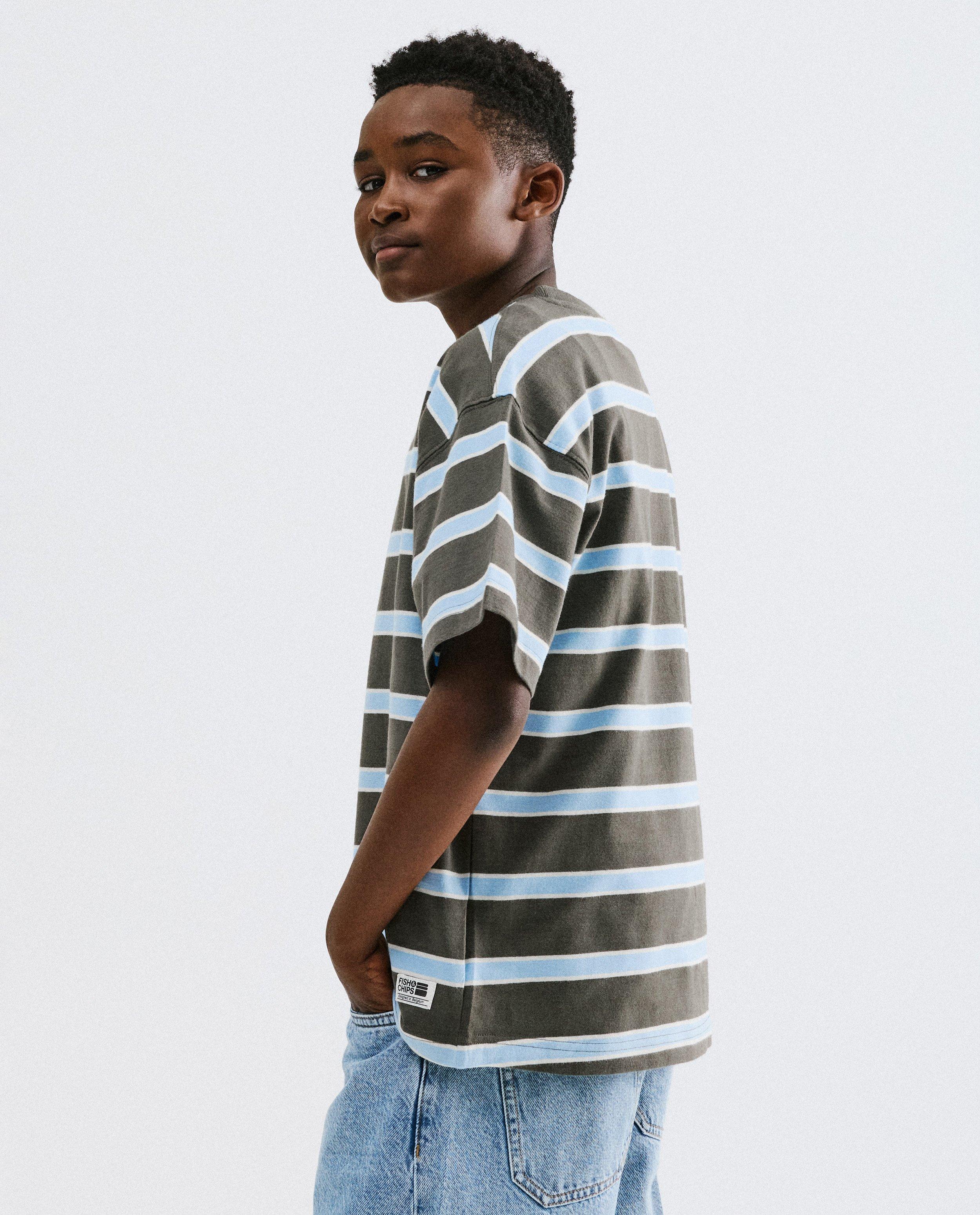 T-shirt &agrave; rayures, loose fit - D&eacute;tails du produit - brun - image num&eacute;ro 1