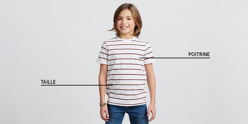 Tableau des tailles pour les garçons