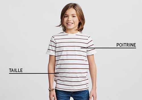 Tableau des tailles pour les garçons