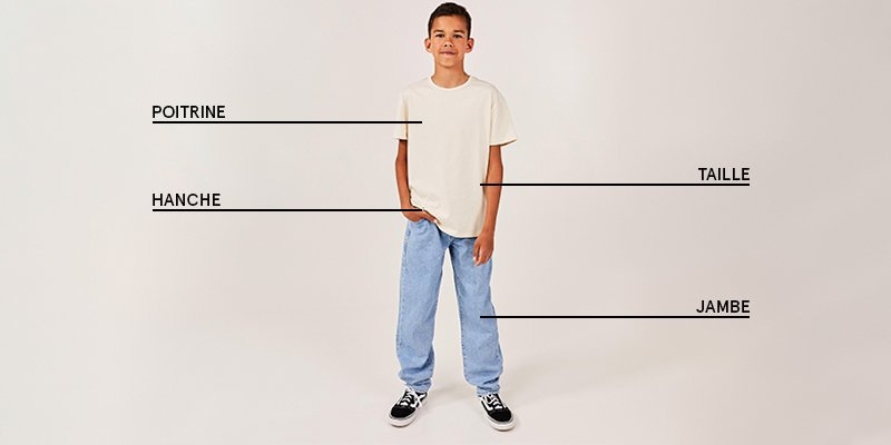 Tableau des tailles pour les garçons