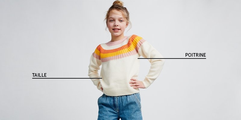 Tableau des tailles pour les filles