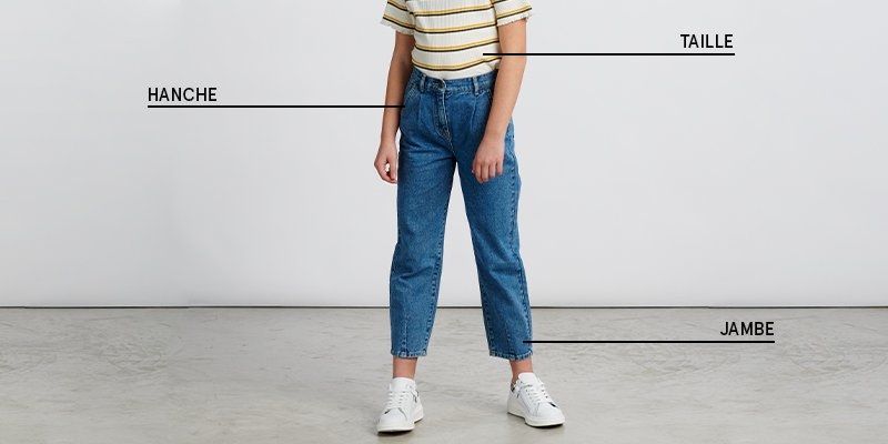 Tableau des tailles pour les filles