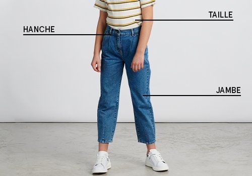 Tableau des tailles pour les filles