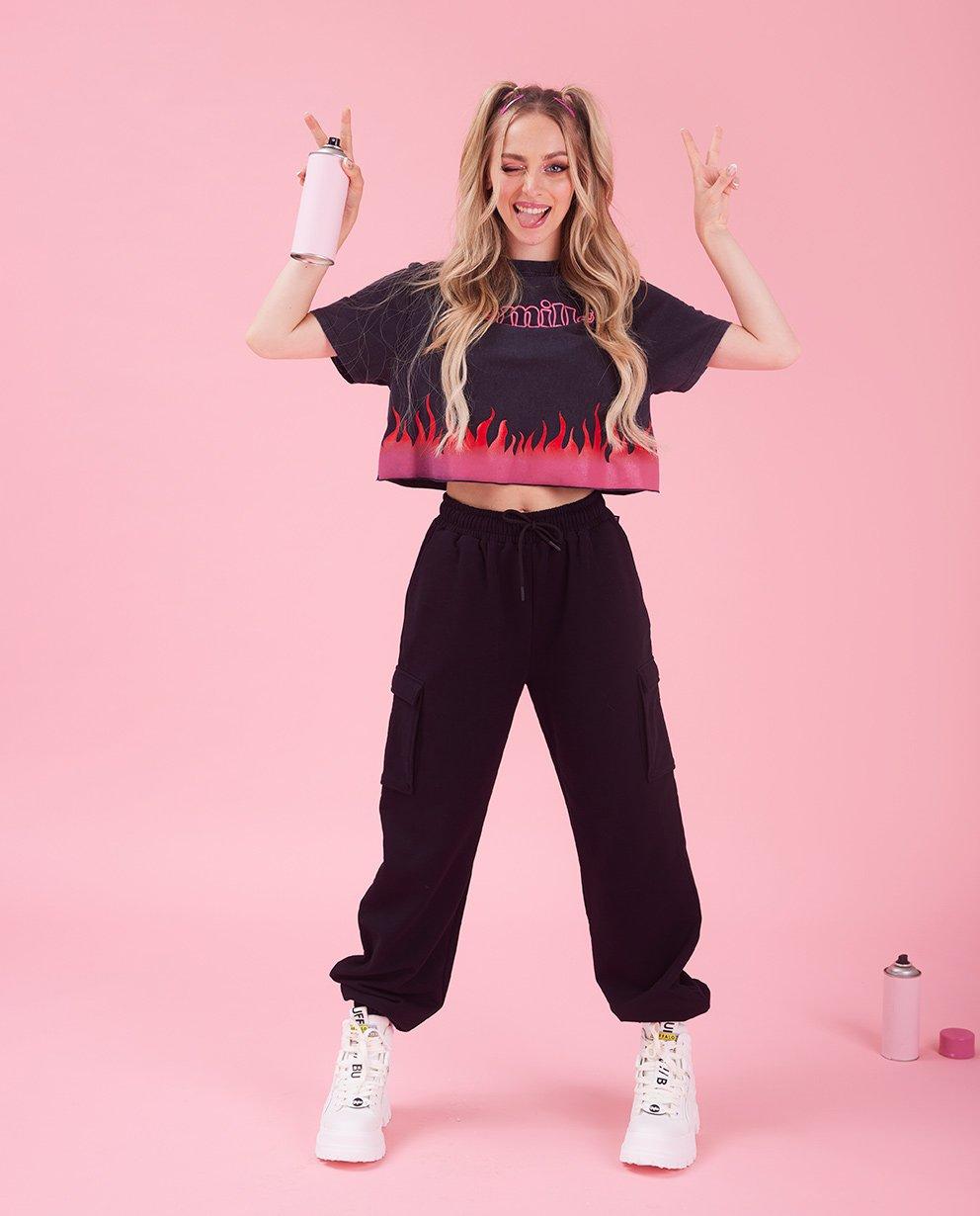 Vurige zwarte look