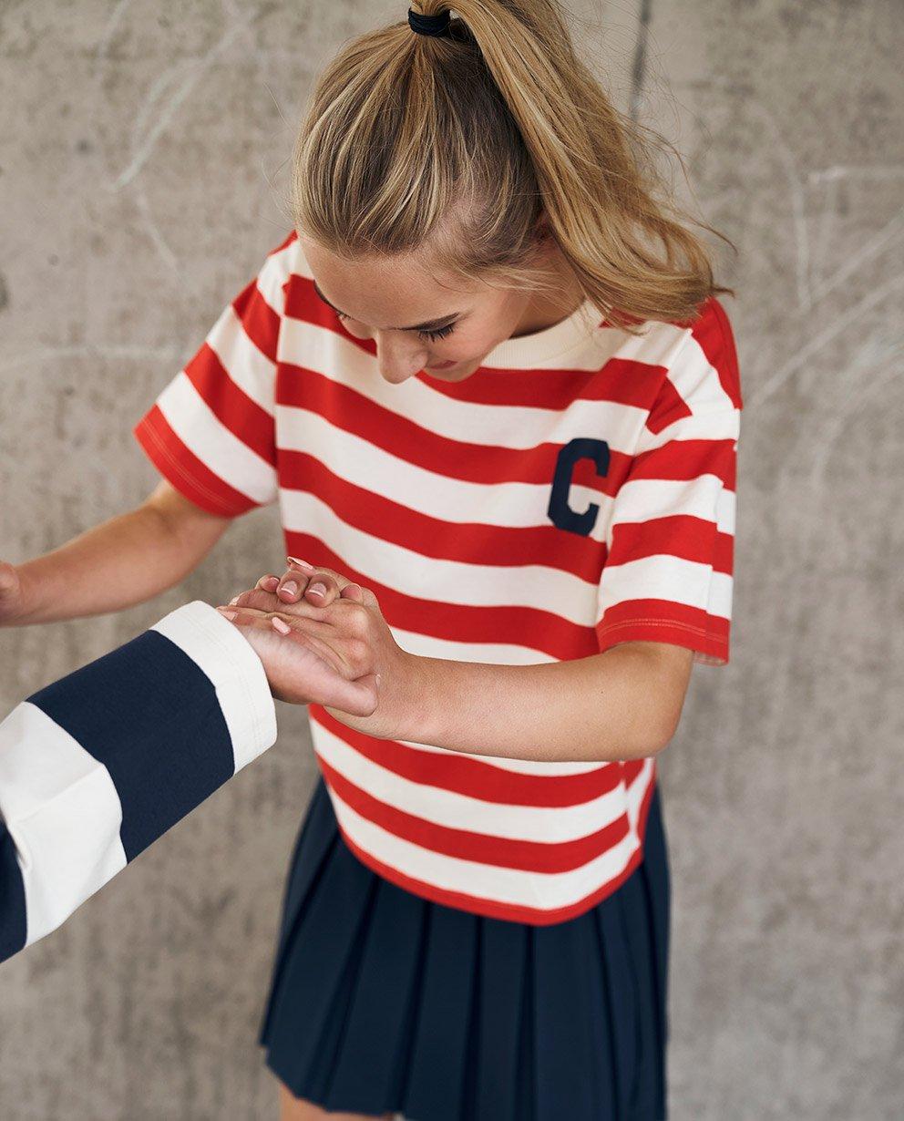 Rood streepjes online shirt