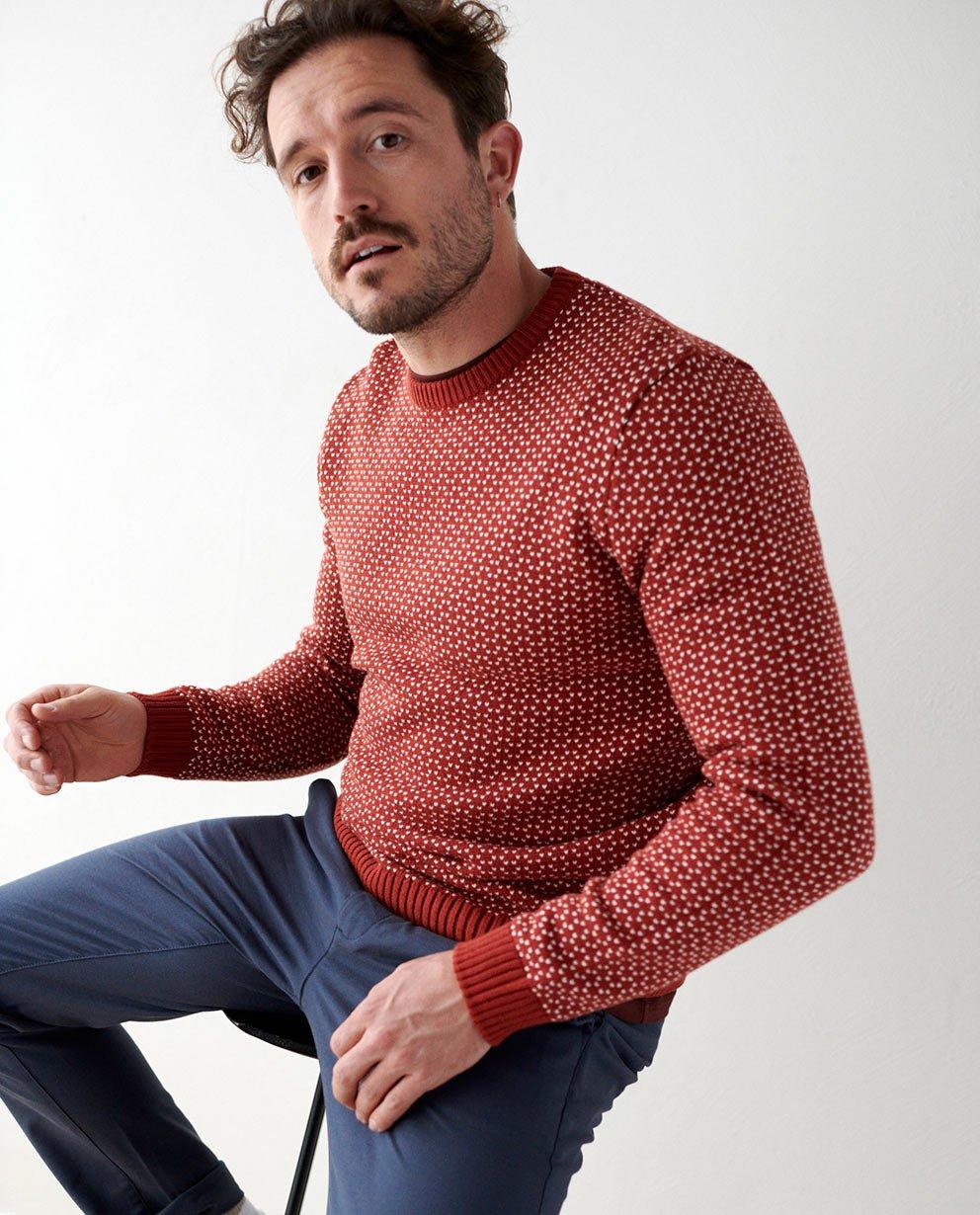 Pull rouge doux