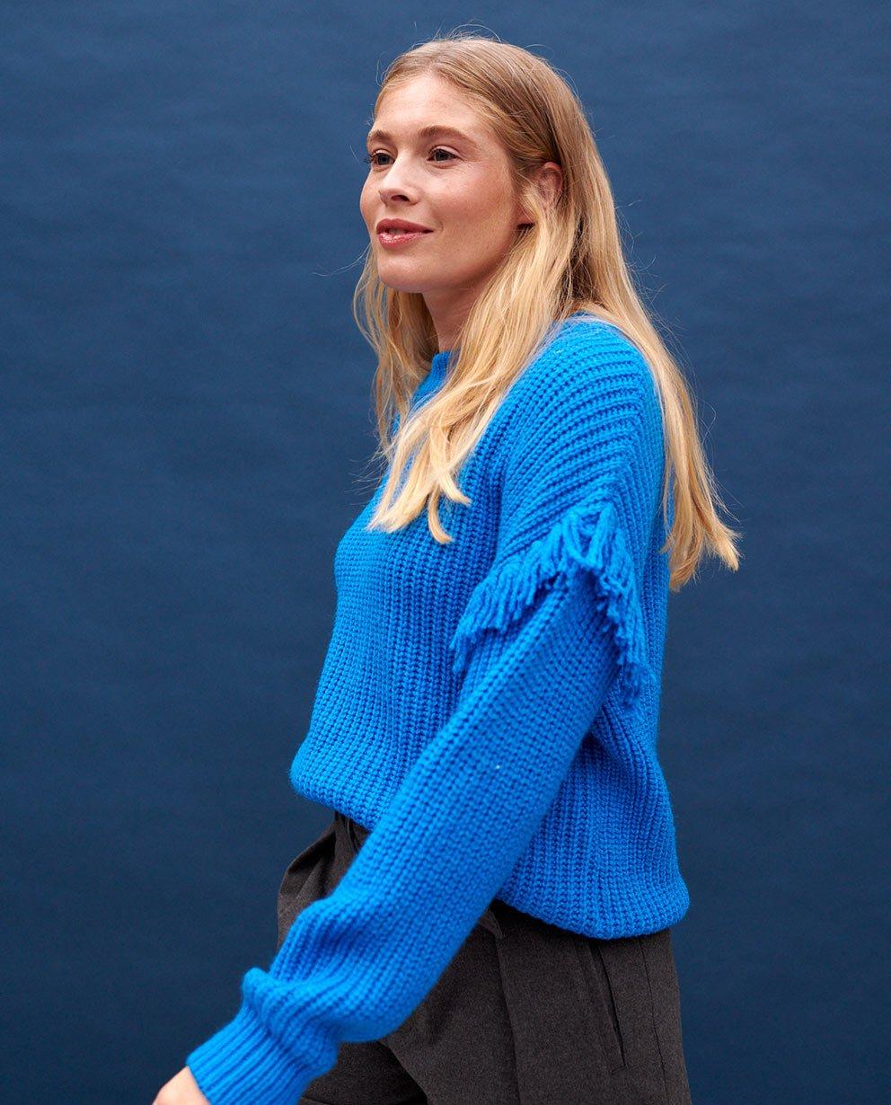 Leuke, blauwe franjes