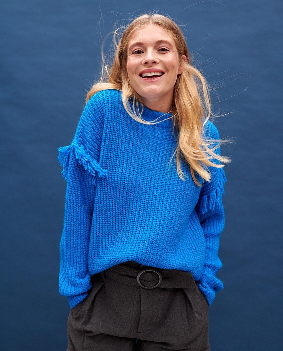 Leuke, blauwe franjes - 