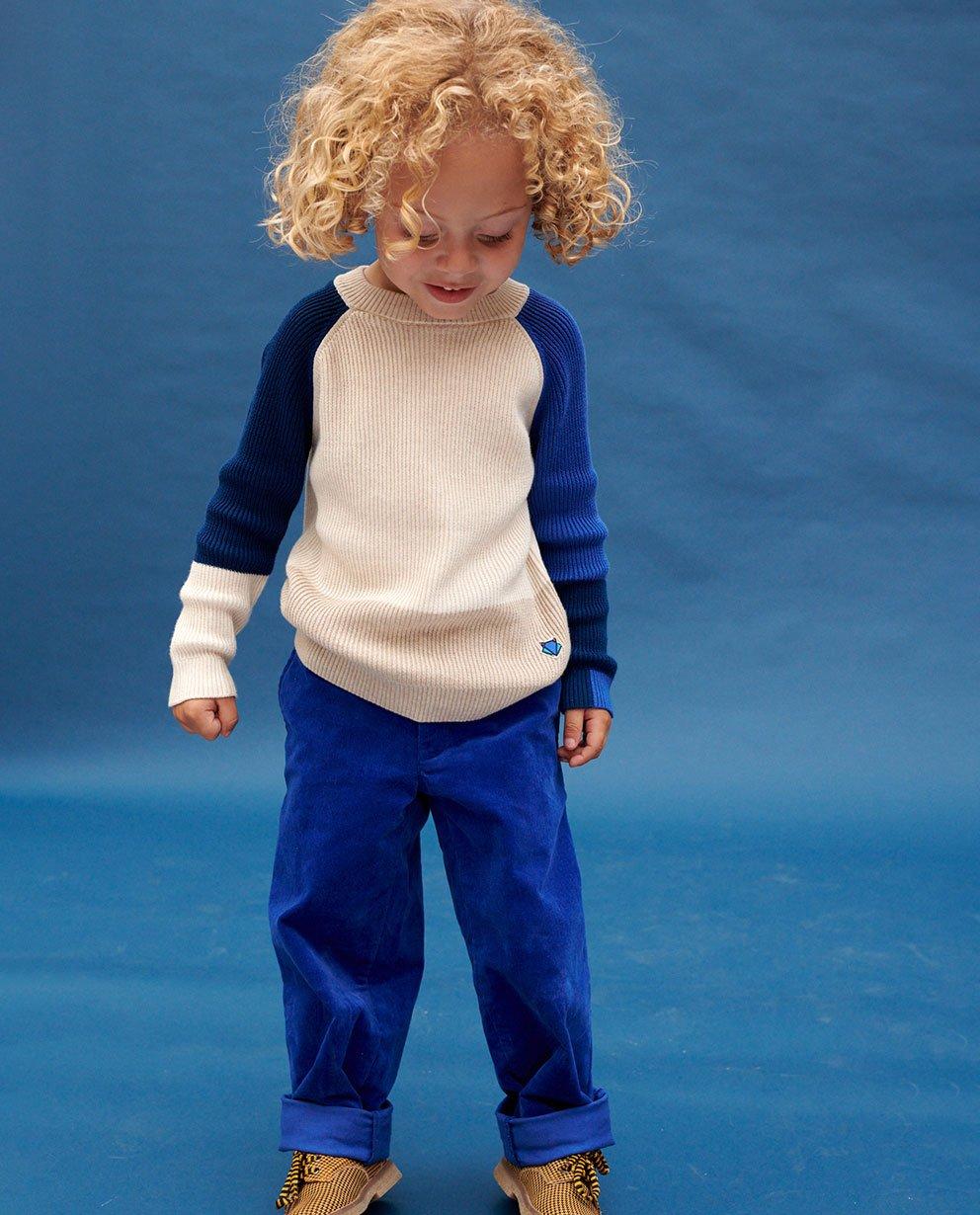 Blauwe color block