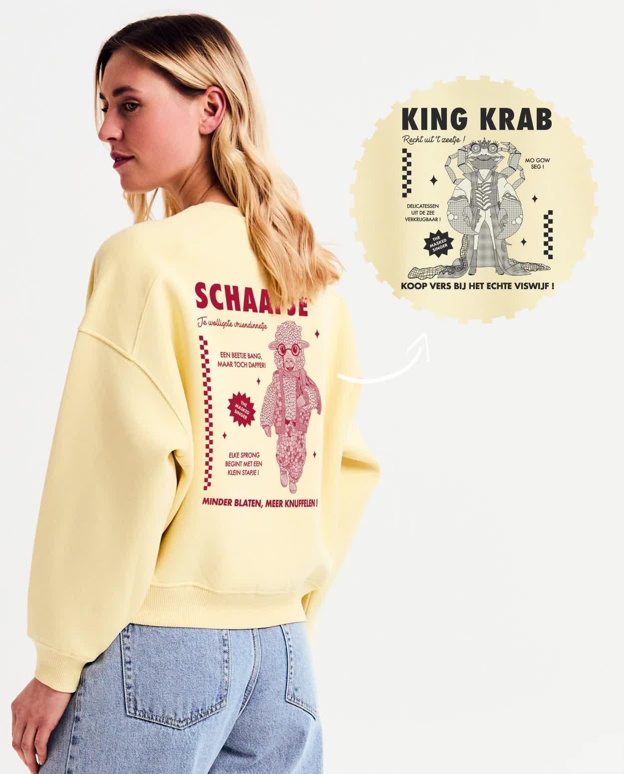 Personaliseerbare sweater, dames - Video - lichtgeel - thumbnail nummer 2