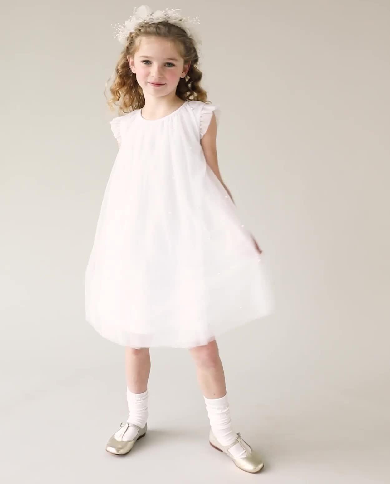 Robe en tulle avec des perles, Special occasions, 116-140 - Vid&eacute;o - blanc - thumbnail num&eacute;ro 2