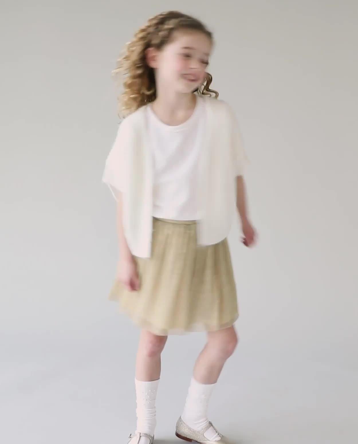 Jupe pliss&eacute;e avec paillettes, Special occasions, 116-152 - Vid&eacute;o - beige - thumbnail num&eacute;ro 2