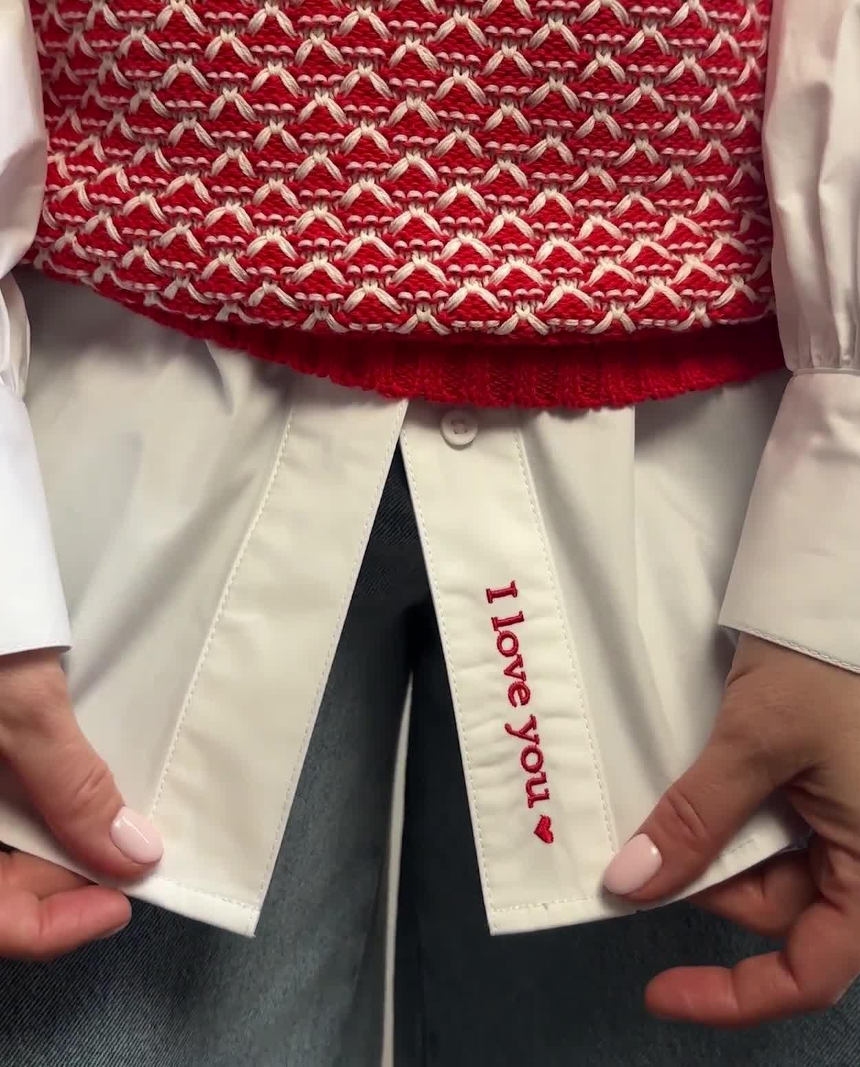 Hemd met opschrift I love you, loose fit - Video - wit - thumbnail nummer 2