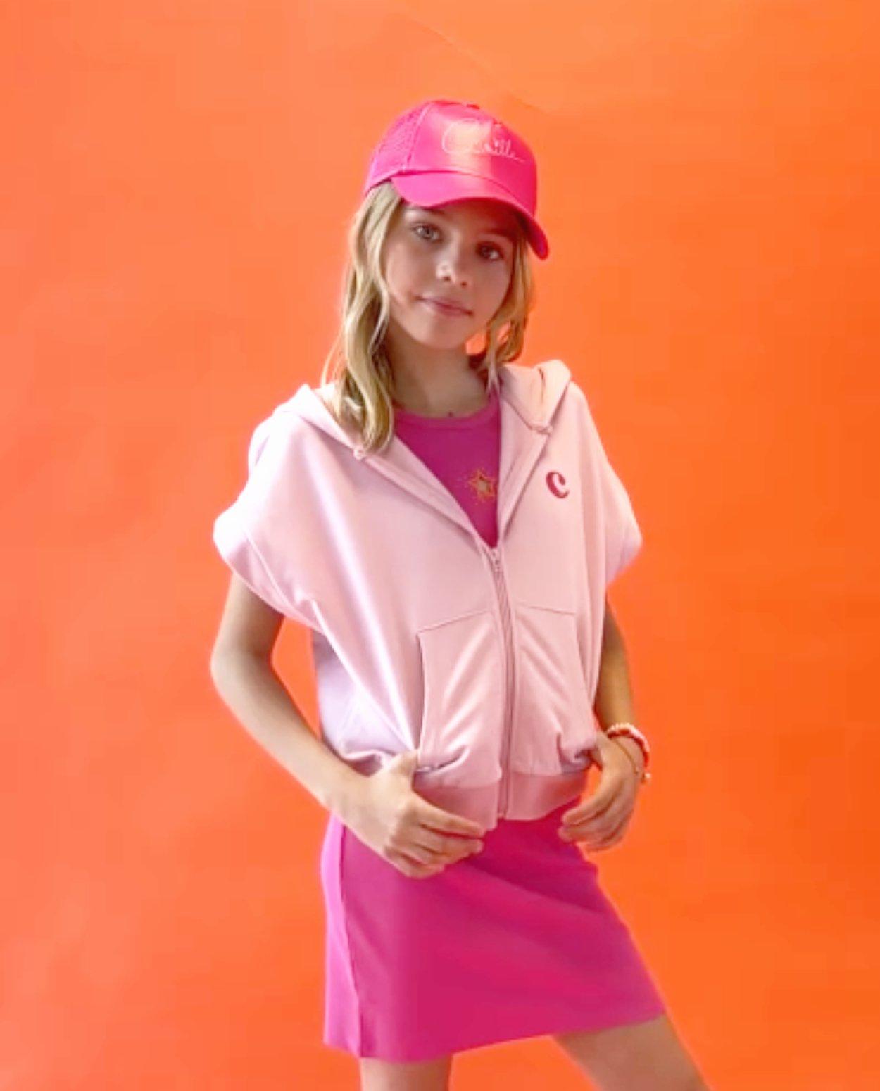 Sweatvest met geborduurd opschrift, 6-14 jaar - Video - lichtroze - thumbnail nummer 2