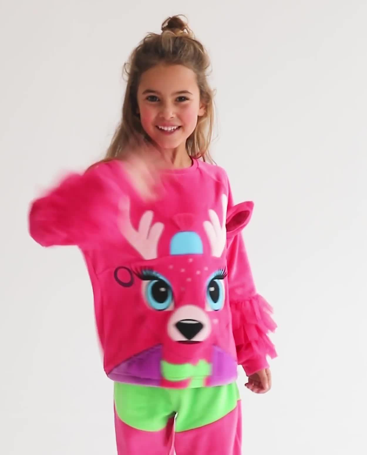 Fluwelen pyjama Bambi, 116-170 - Video - roze - thumbnail nummer 2
