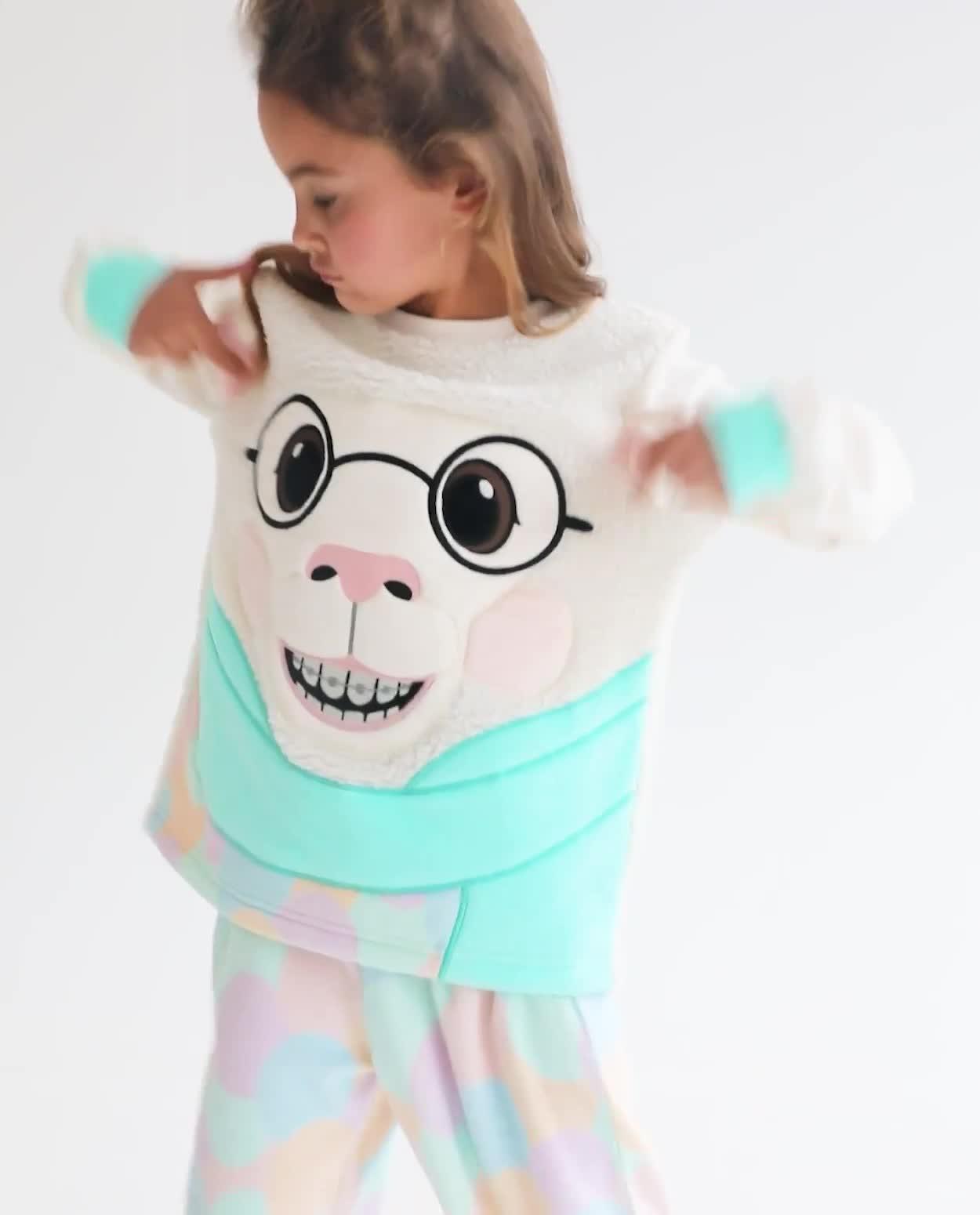 Teddy pyjama Schaapje, 116-170 - Video - wit - thumbnail nummer 2