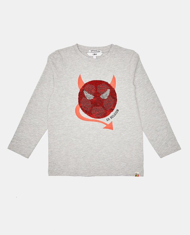 T-shirt &agrave; manches longues &agrave; imprim&eacute; orn&eacute; de paillettes, 2-7 ans - Vid&eacute;o - gris clair - thumbnail num&eacute;ro 2